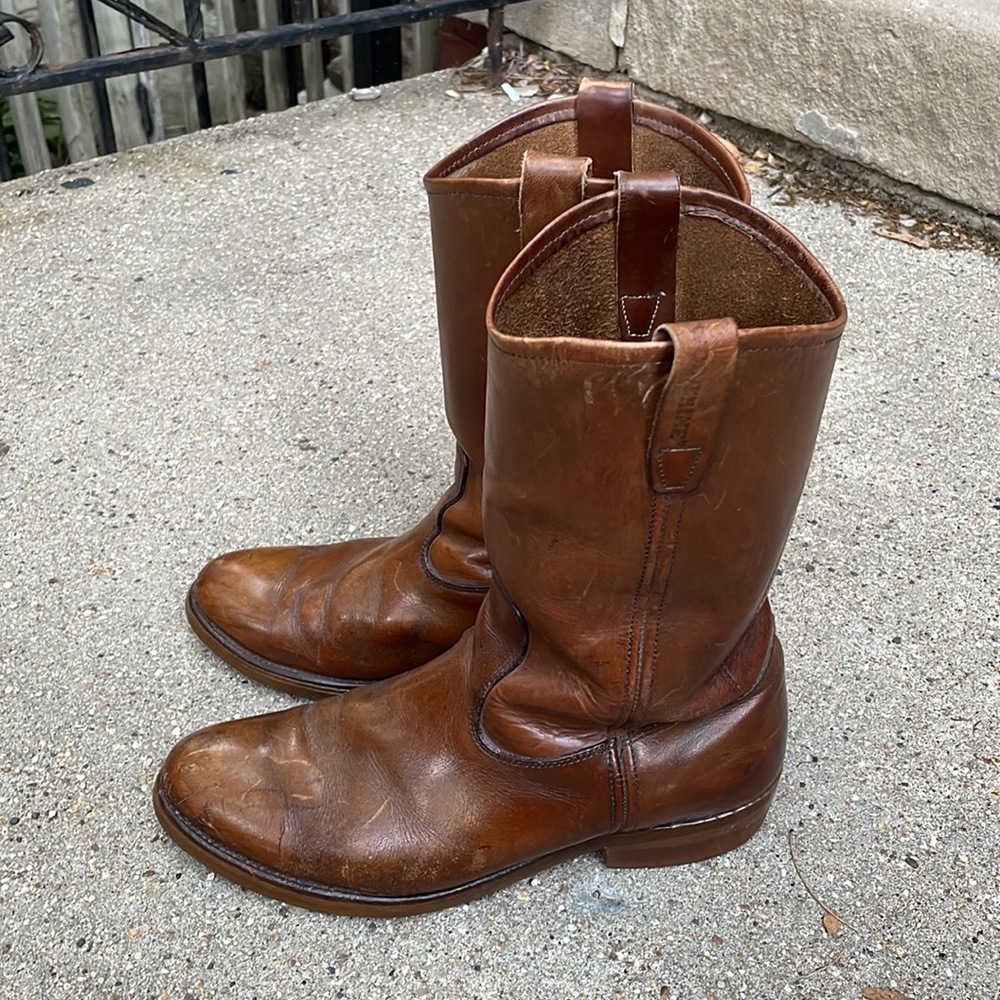 Wolverine cowboy boots brown leather 10.5 vintage